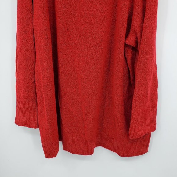 Talbots Plus Red Long Sleeved Women's Tunic Button Neck Sweater 3X - Picture 9 of 10